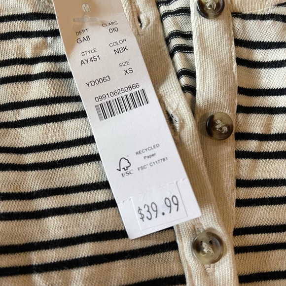 J.Crew Half Sleeve Striped Tee - Size XS - Picture 3 of 3